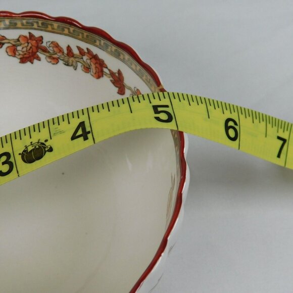 Spode Indian Tree Cranberry Bowl Old Backstamp 5 inches Scalloped Orange Rust - Picture 8 of 8